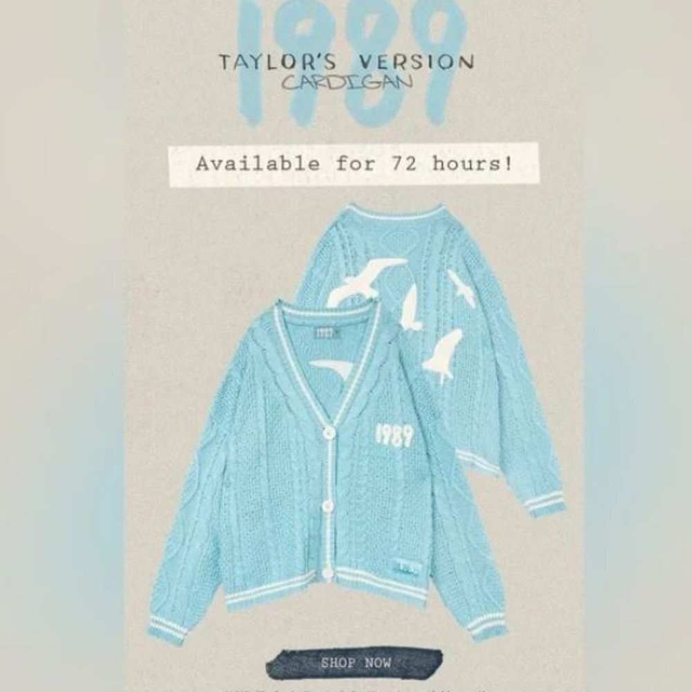 Taylor Swift 1989 Taylor's Version Cardigan Sweater BNIP Extra Large/2XL